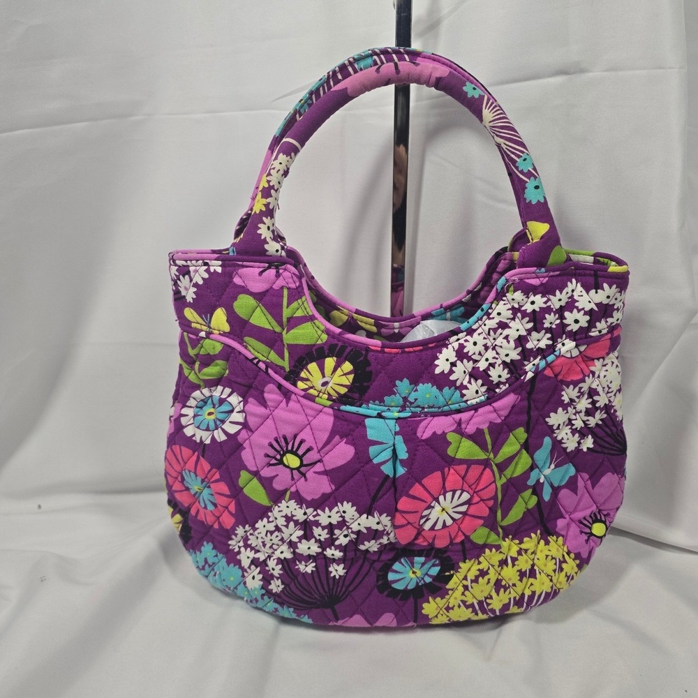Vera Bradley Priscilla Quilted Cotton Hobo Handbag Cottagecore Floral Pink